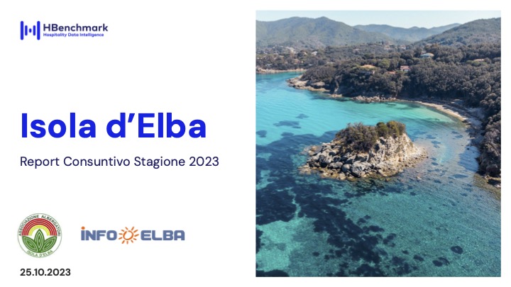 Panoramica ufficiale statistiche occupazione all’Isola d’Elba durante la stagione estiva 2023. Fonte HBenchmark.